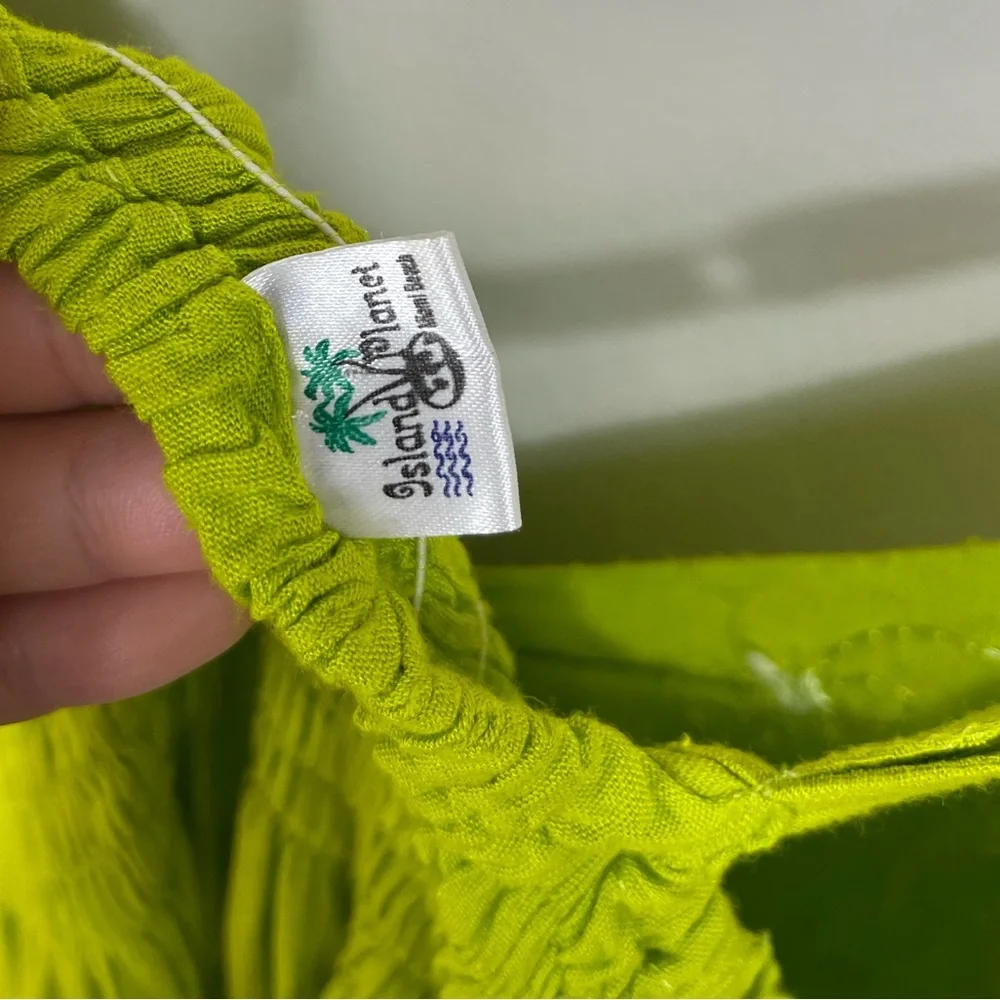 Iland Planet Miami Beach Elegant Green Embroidered Dress Straps Beach Size S/M? - Picture 14 of 16
